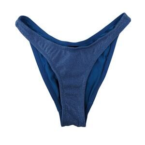 Triangl High Leg Blue‎ Glitter Bikini Bottoms Bathing Suit Beach Summer Cheeky